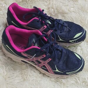 Asics Athletic Shoes Blue and Pink with Breathable Mesh